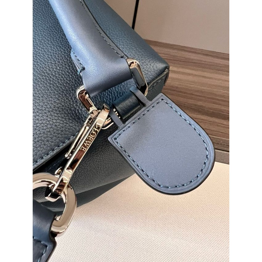 L0ew* Large Puzzle bag in grained calfskin-dark blue
