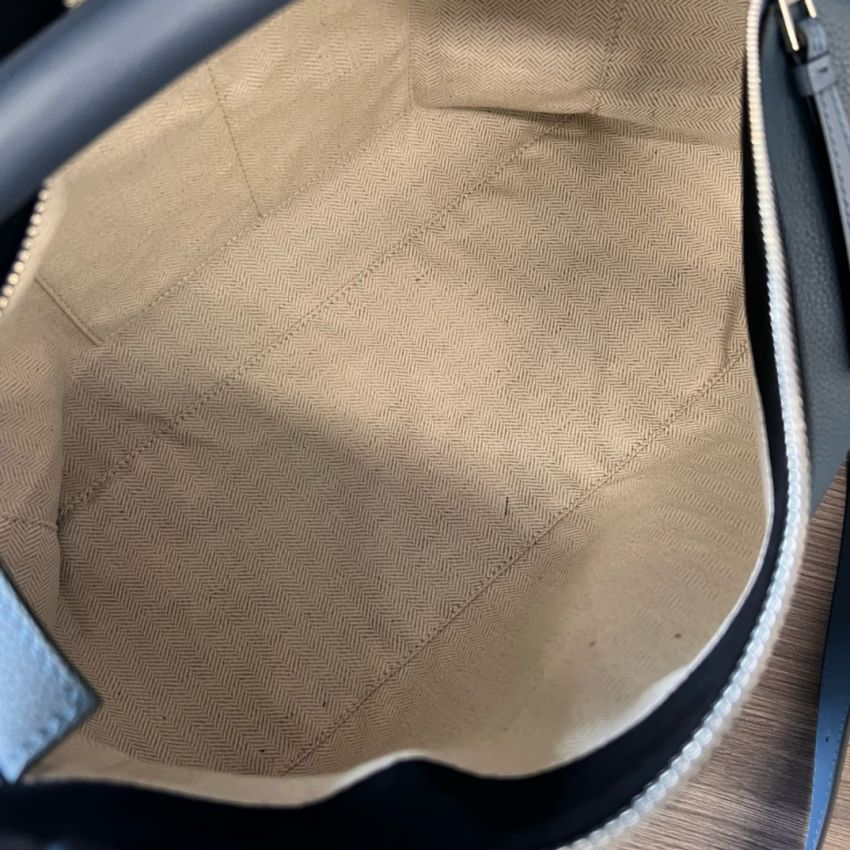 L0ew* Large Puzzle bag in grained calfskin-dark blue