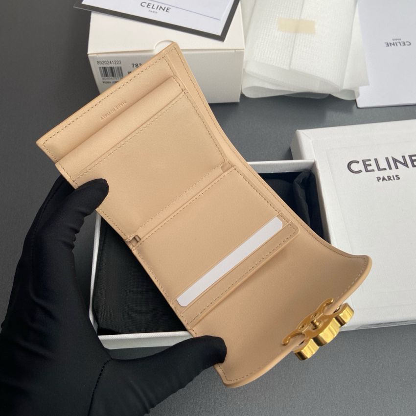 Ce1i*e Triomphe Small wallet-Beige