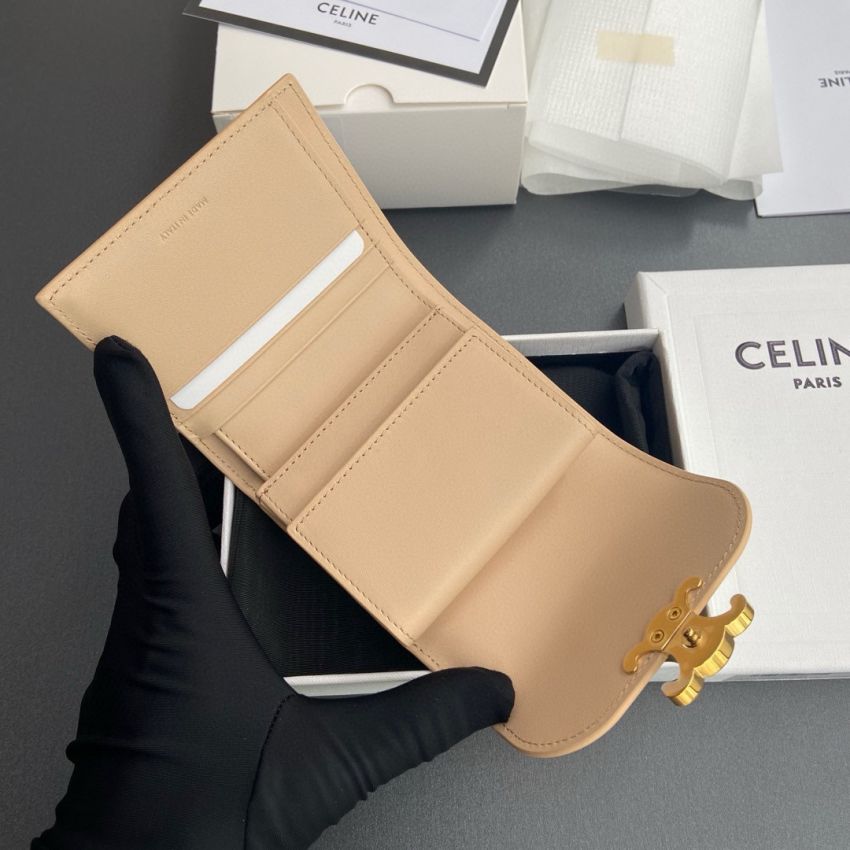 Ce1i*e Triomphe Small wallet-Beige