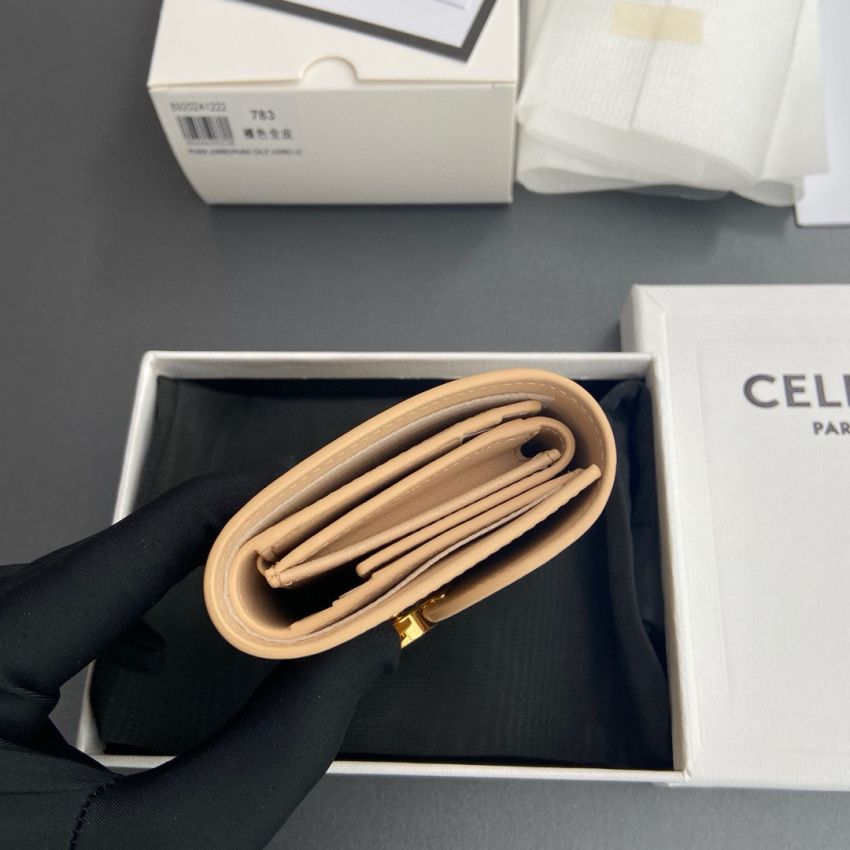 Ce1i*e Triomphe Small wallet-Beige