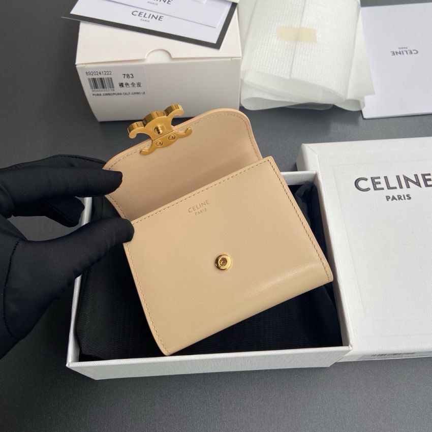 Ce1i*e Triomphe Small wallet-Beige