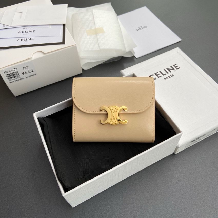 Ce1i*e Triomphe Small wallet-Beige