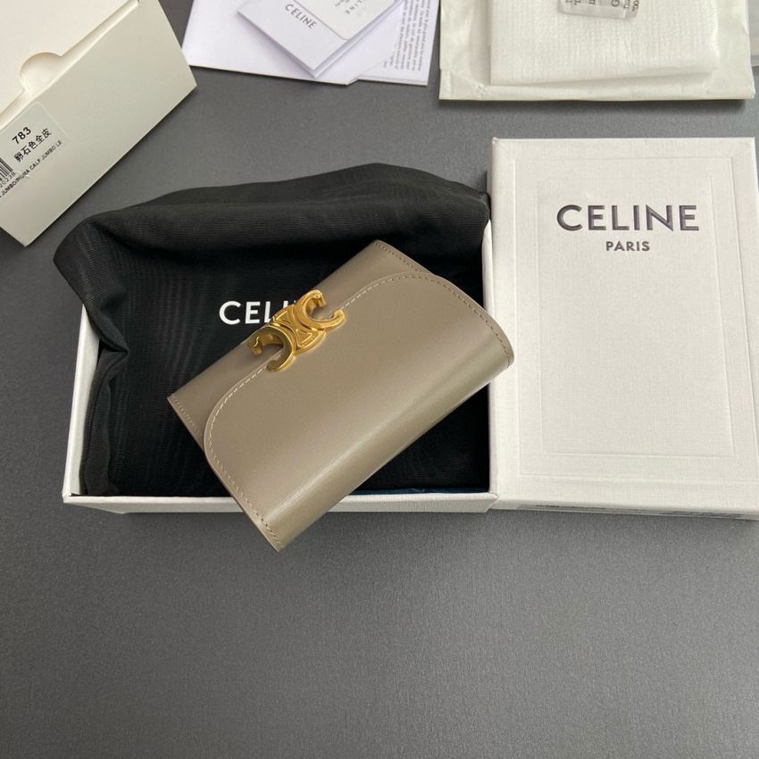 Ce1i*e Triomphe Small wallet-Taupe
