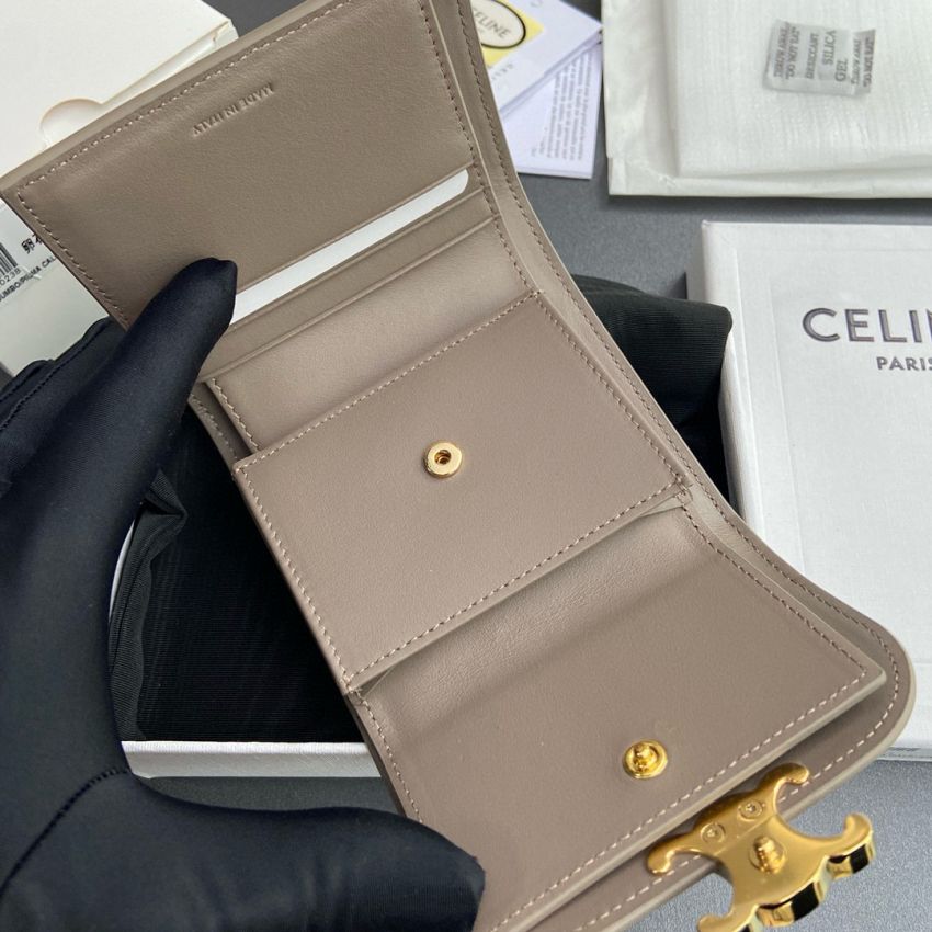 Ce1i*e Triomphe Small wallet-Taupe