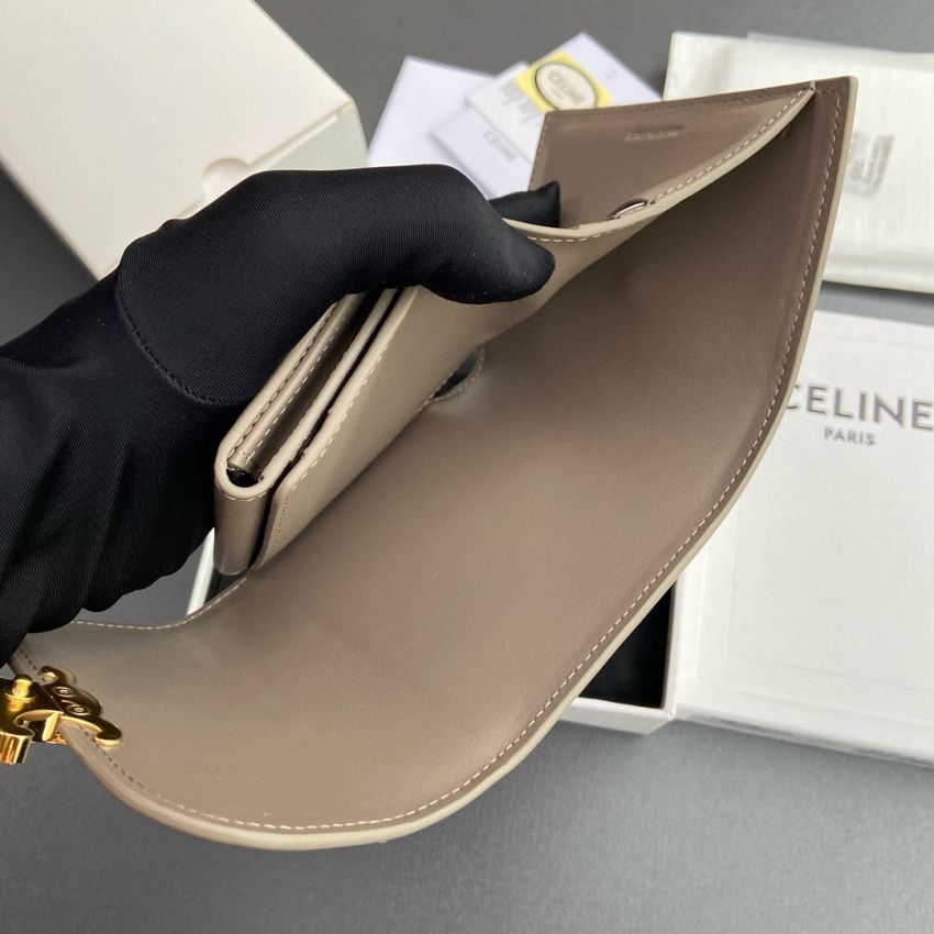 Ce1i*e Triomphe Small wallet-Taupe