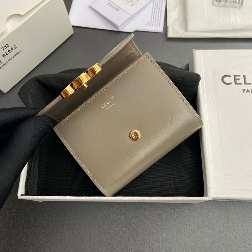 Ce1i*e Triomphe Small wallet-Taupe