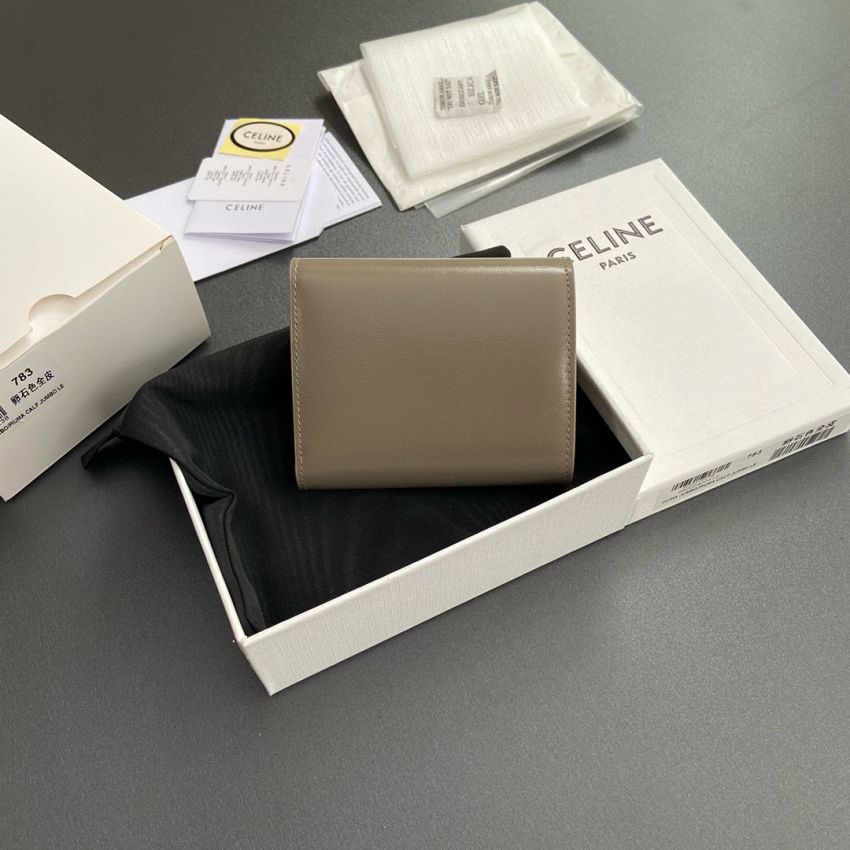 Ce1i*e Triomphe Small wallet-Taupe