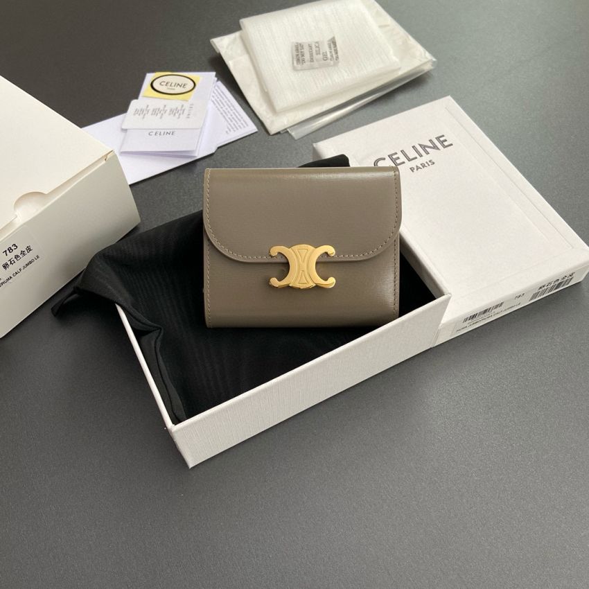 Ce1i*e Triomphe Small wallet-Taupe