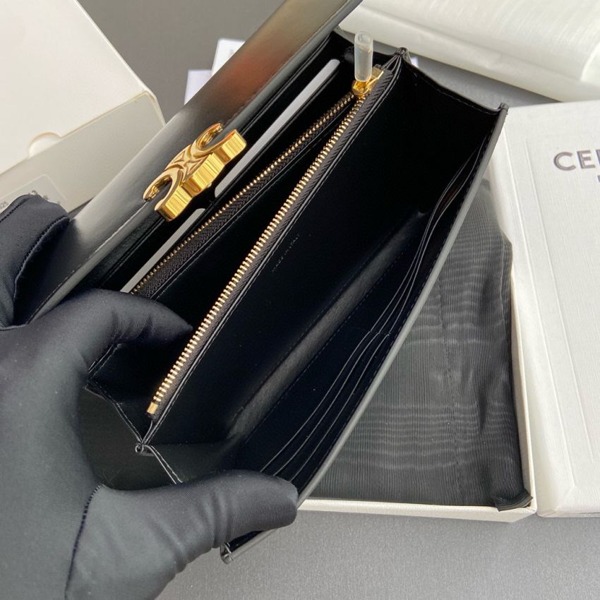Ce1i*e Triomphe Long  wallet-Black