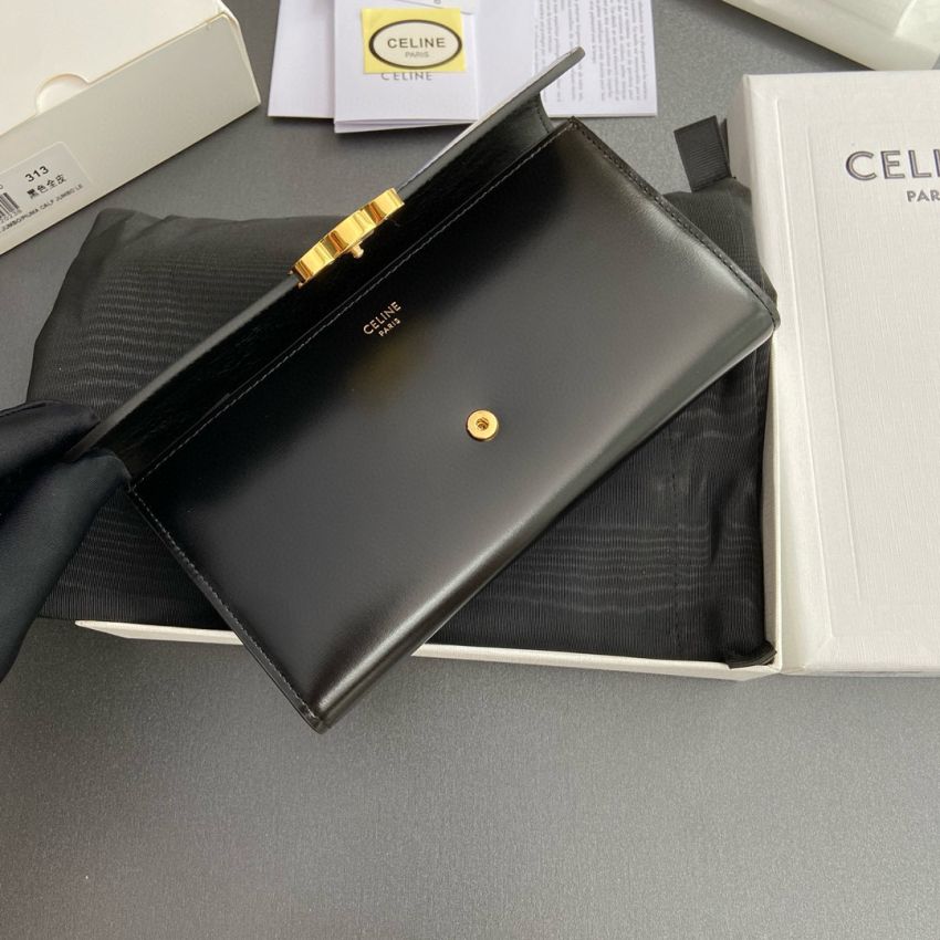 Ce1i*e Triomphe Long  wallet-Black