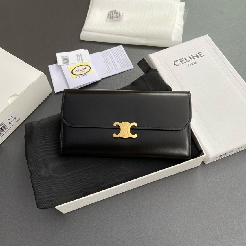 Ce1i*e Triomphe Long  wallet-Black