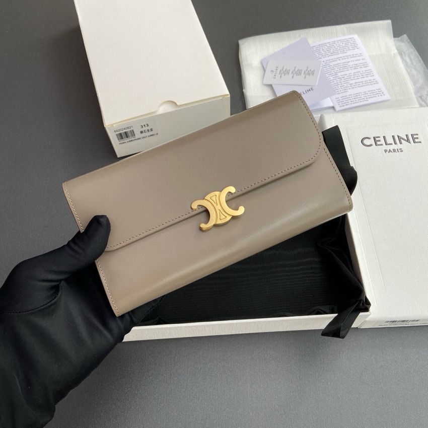 Ce1i*e Triomphe Long  wallet-Taupe