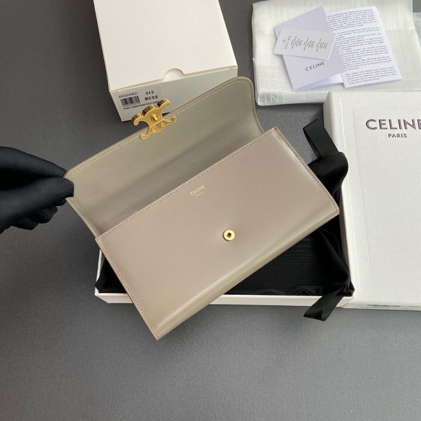 Ce1i*e Triomphe Long  wallet-Taupe