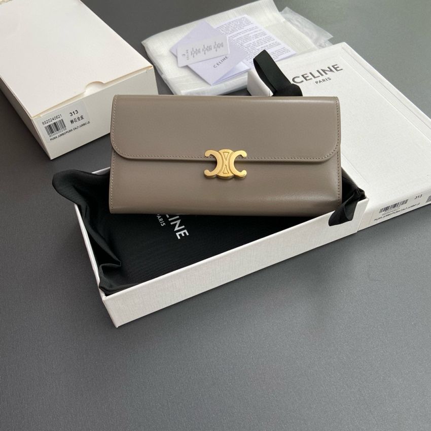 Ce1i*e Triomphe Long  wallet-Taupe