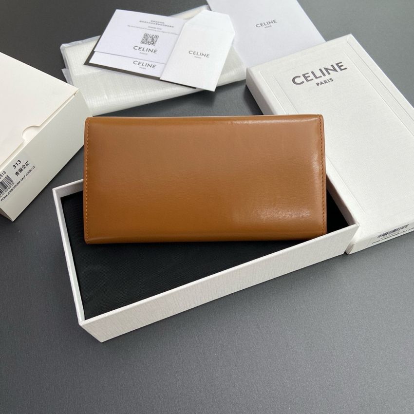 Ce1i*e Triomphe Long wallet-Tan
