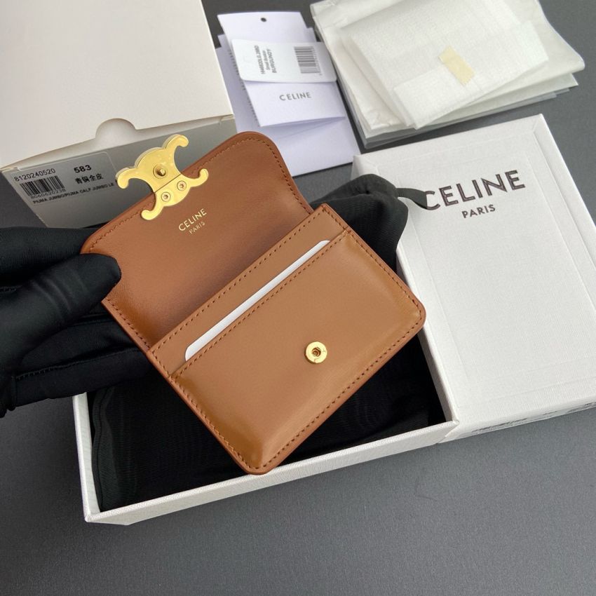 Ce1i*e Triomphe Card holder-Tan