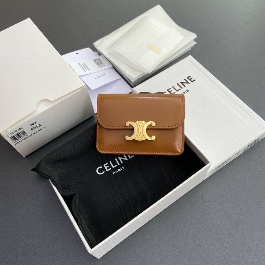 Ce1i*e Triomphe Card holder-Tan