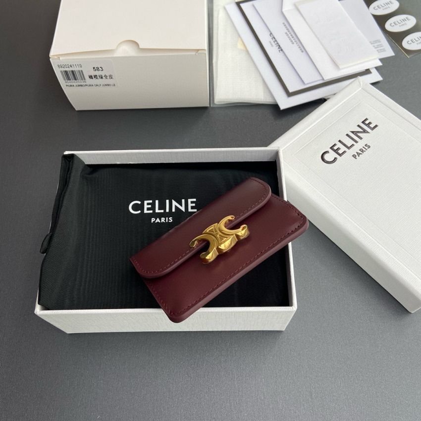 Ce1i*e Triomphe Card holder-Burgundy