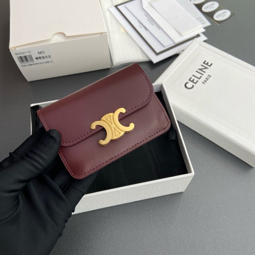 Ce1i*e Triomphe Card holder-Burgundy