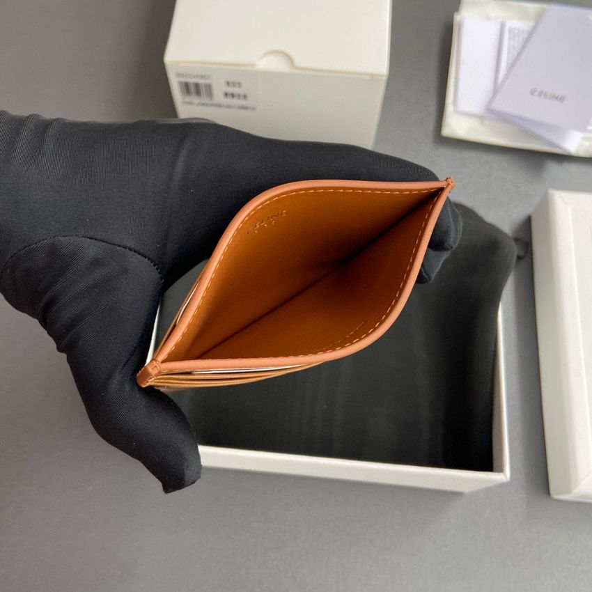 Ce1i*e Triomphe Card holder-Tan