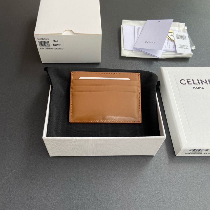 Ce1i*e Triomphe Card holder-Tan