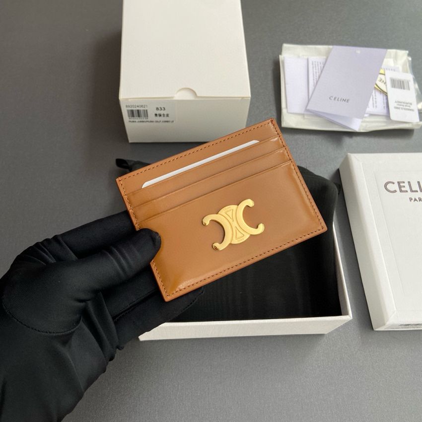 Ce1i*e Triomphe Card holder-Tan