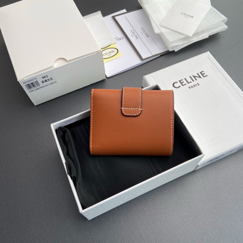Ce1i*e Triomphe Compact Wallet-Tan