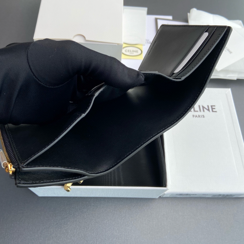 Ce1i*e Triomphe Compact Wallet-Black