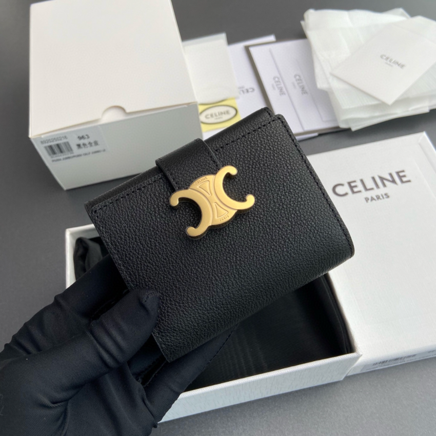Ce1i*e Triomphe Compact Wallet-Black