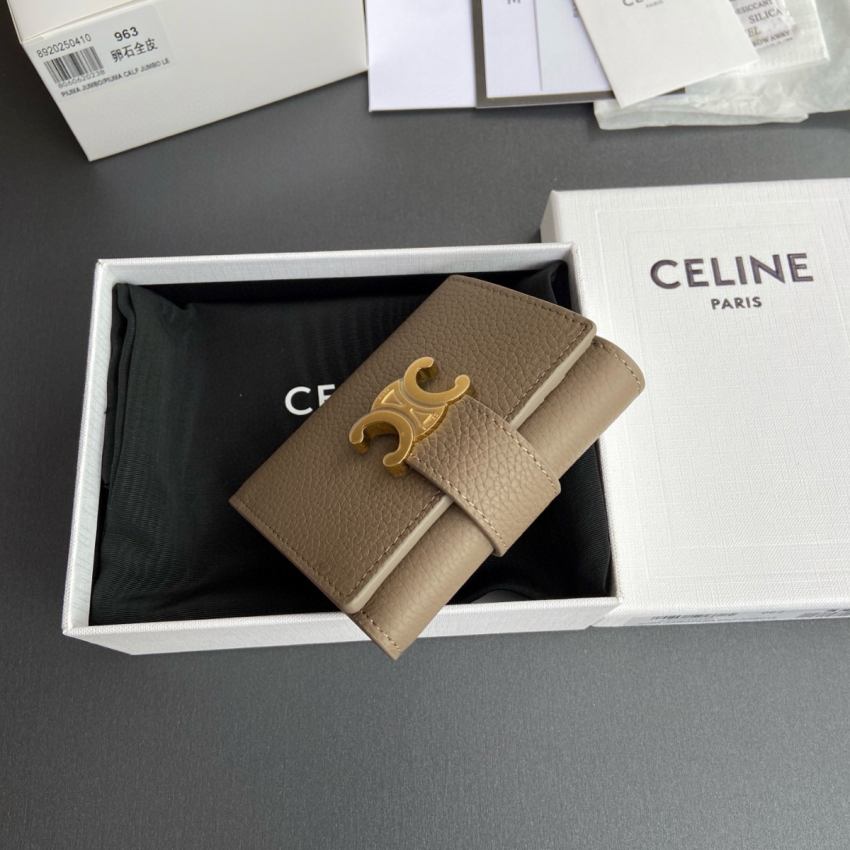 Ce1i*e Triomphe Compact Wallet-Taupe