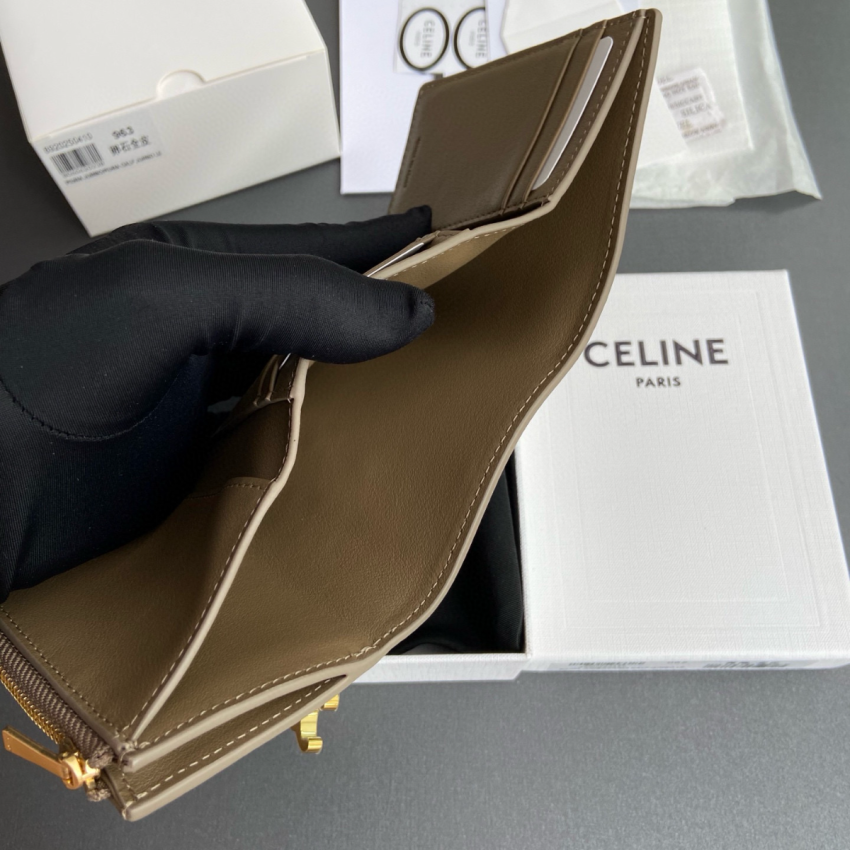 Ce1i*e Triomphe Compact Wallet-Taupe