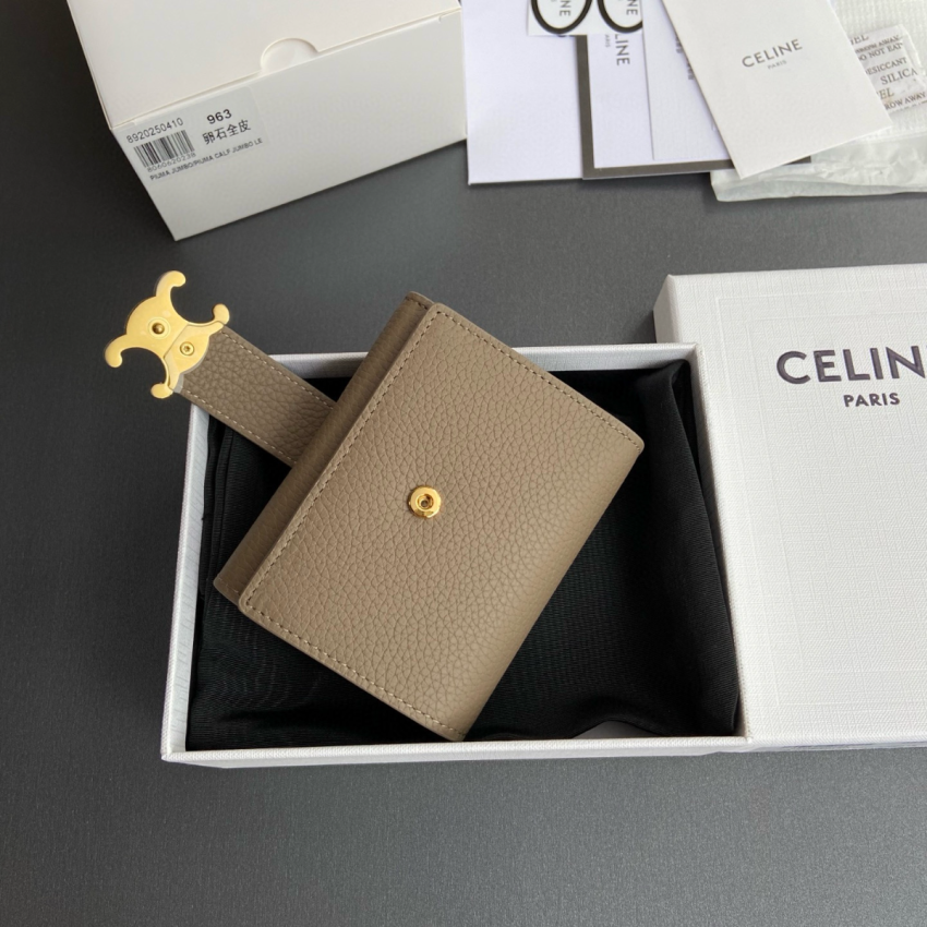 Ce1i*e Triomphe Compact Wallet-Taupe