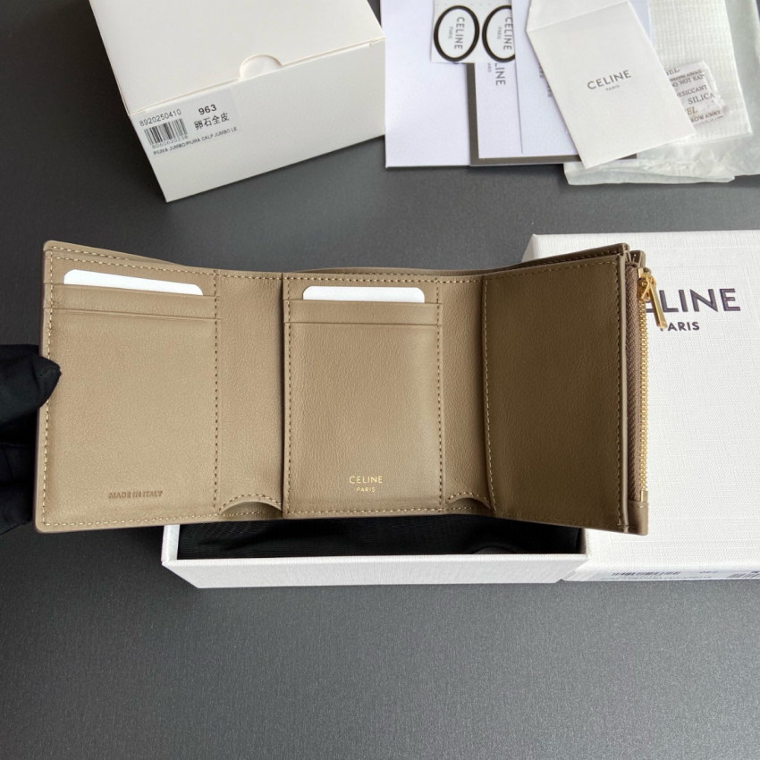Ce1i*e Triomphe Compact Wallet-Taupe