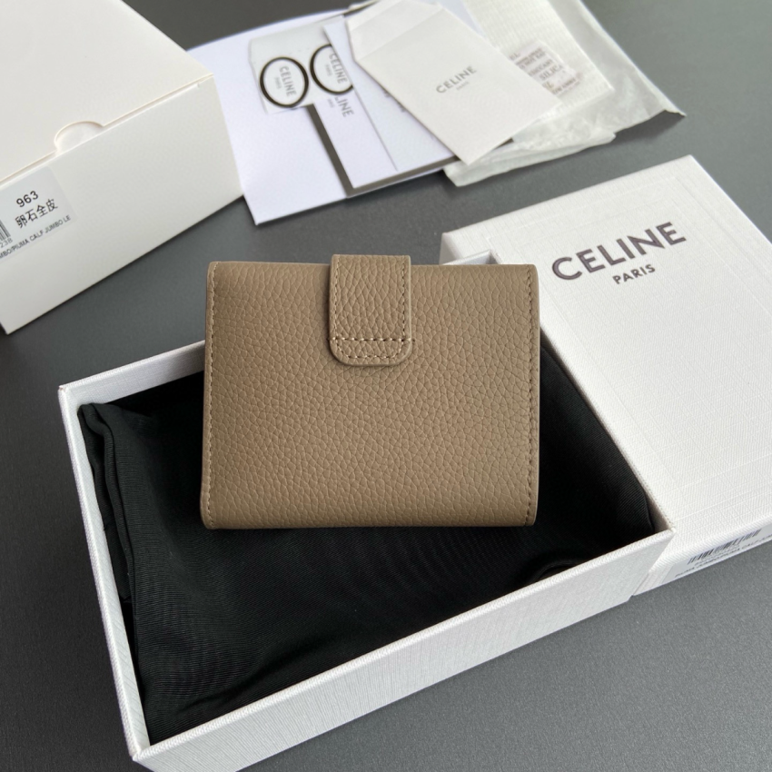 Ce1i*e Triomphe Compact Wallet-Taupe
