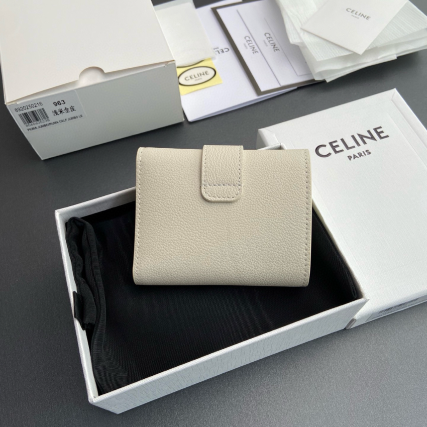 Ce1i*e Triomphe Compact Wallet-Cream