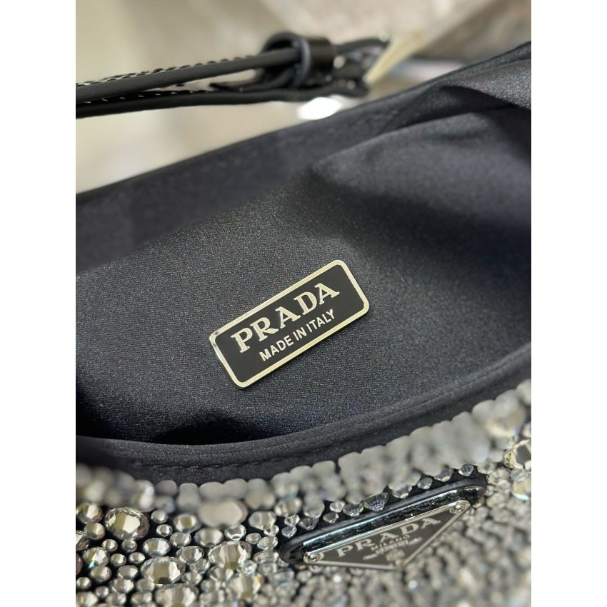 Pra*a Cleo satin bag with crystals