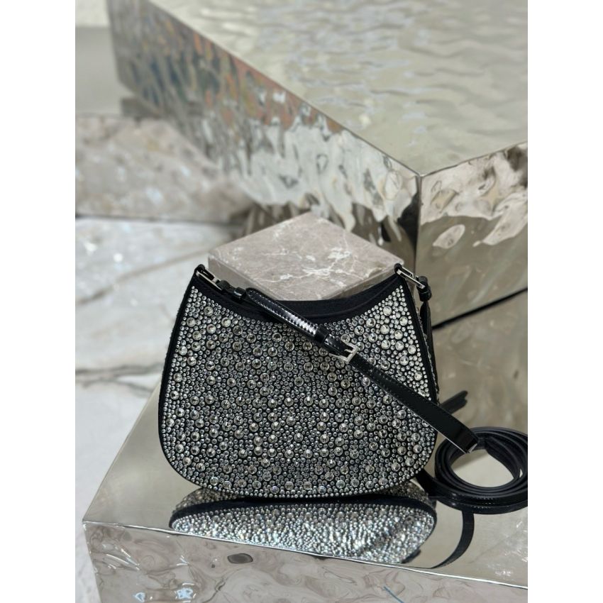 Pra*a Cleo satin bag with crystals