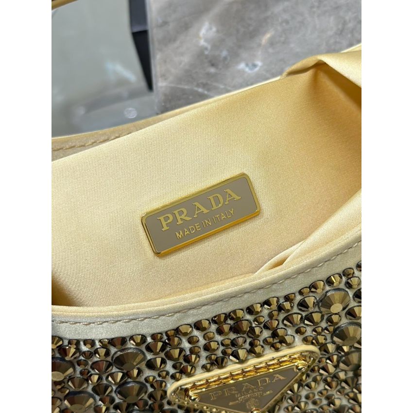 Pra*a Cleo satin bag with crystals
