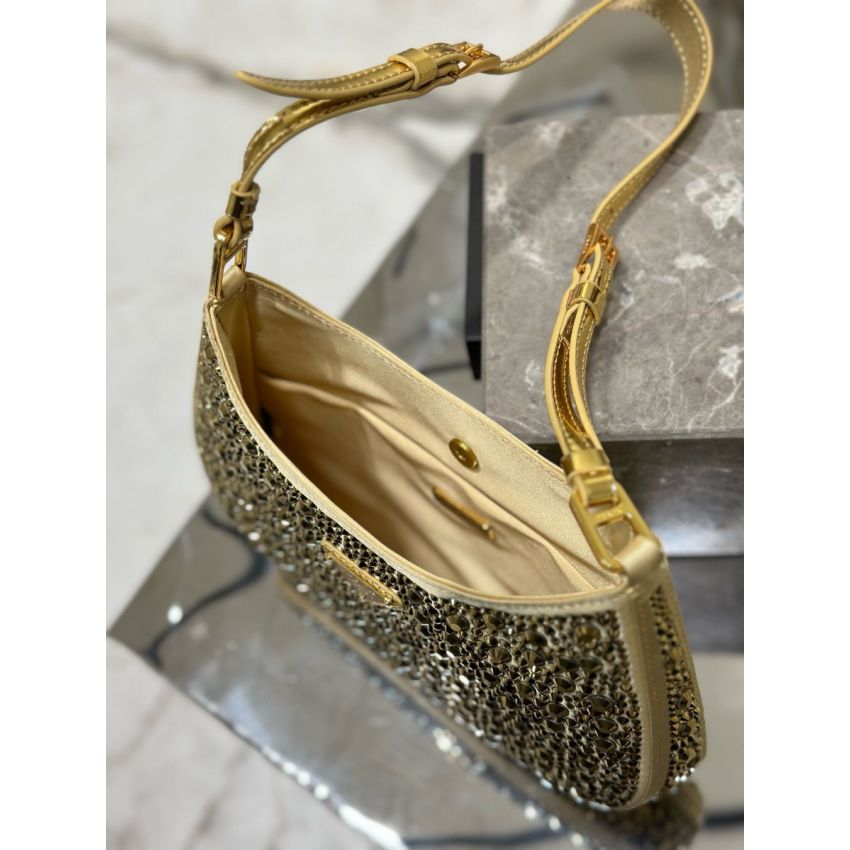 Pra*a Cleo satin bag with crystals