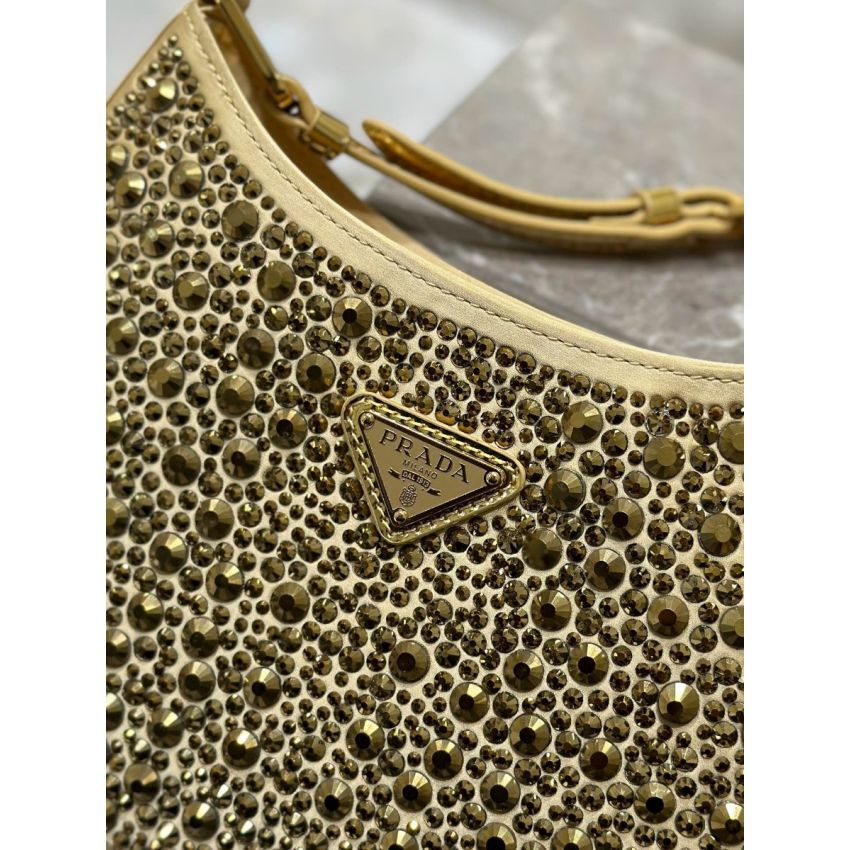 Pra*a Cleo satin bag with crystals