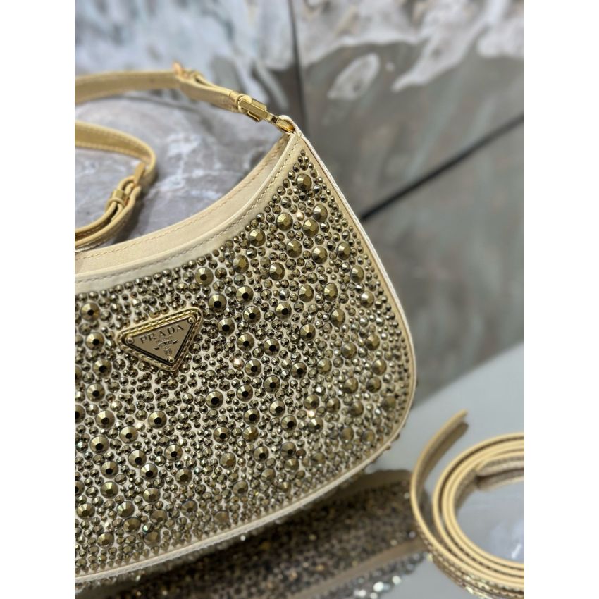 Pra*a Cleo satin bag with crystals