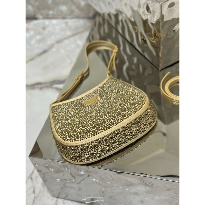 Pra*a Cleo satin bag with crystals