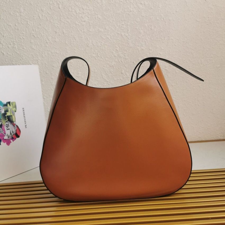 Pra*a Large Leather Shoulder Bag