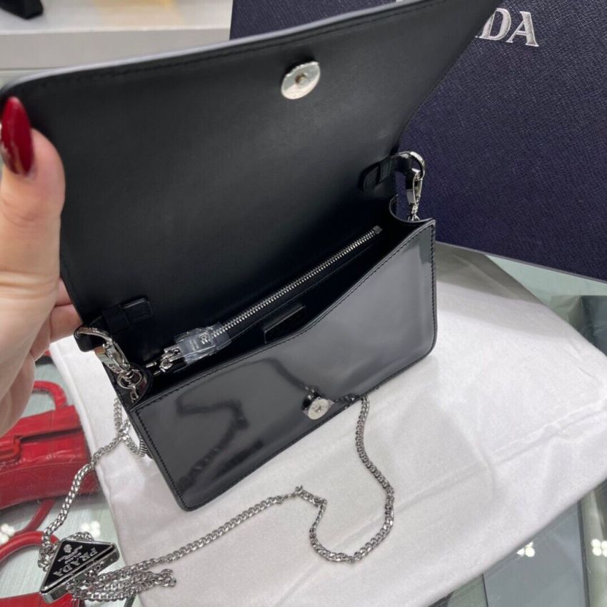Pra*a Brushed leather shoulder bag
