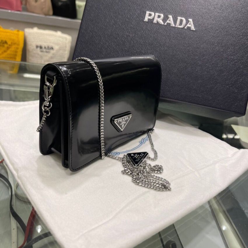 Pra*a Brushed leather shoulder bag