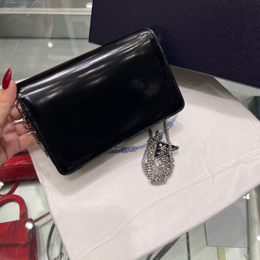 Pra*a Brushed leather shoulder bag