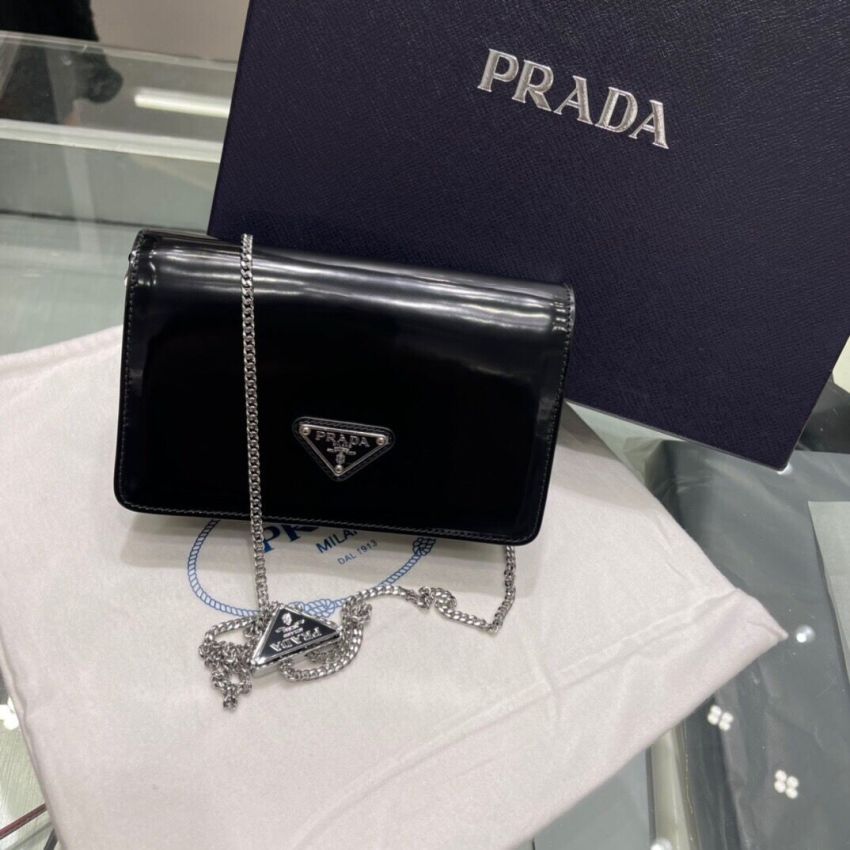 Pra*a Brushed leather shoulder bag