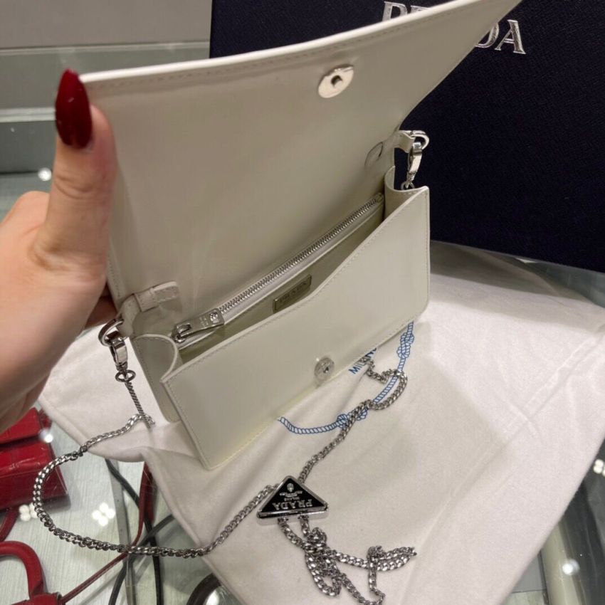 Pra*a Brushed leather shoulder bag
