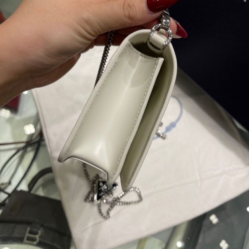 Pra*a Brushed leather shoulder bag